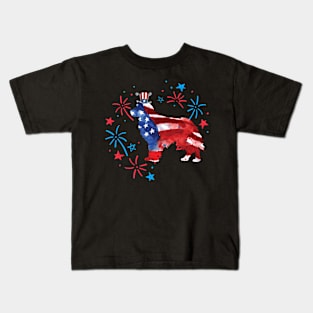 Golden Retriever Uncle Sam Hat 4Th Of July Kids T-Shirt